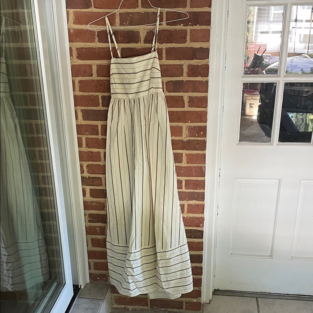 Petal & Pup Cream Striped Maxi Dress
